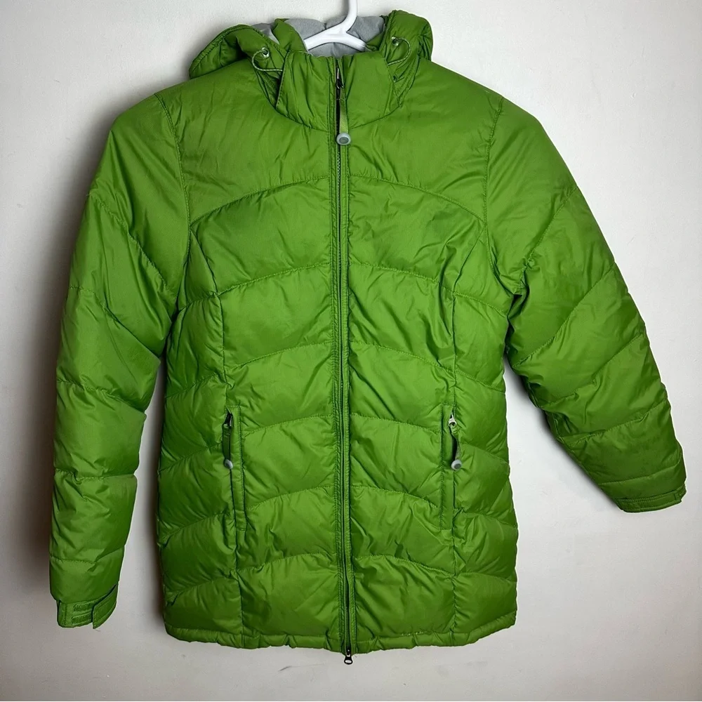 L.L. Bean Down Puffer Jacket Women's Size XS Green Insulated Hood Winter Outdoor - Picture 10 of 10
